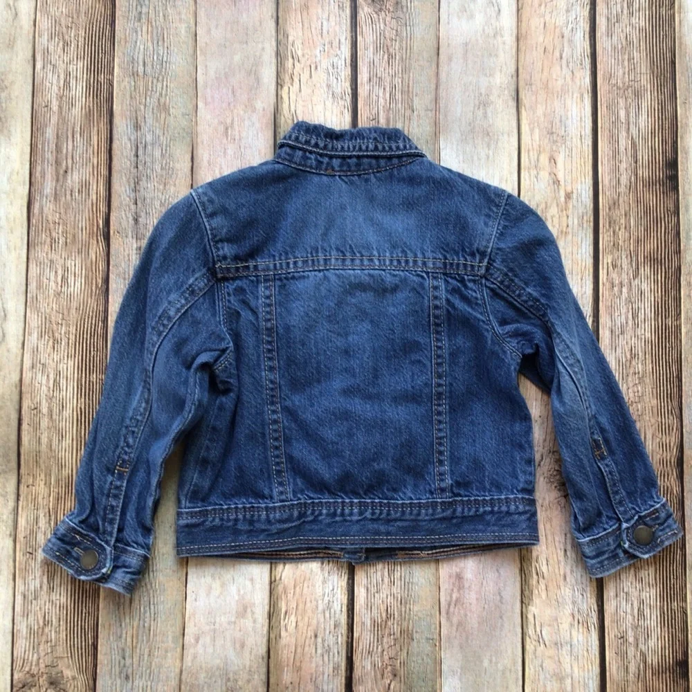Genuine Kids Oshkosh Embroidered Flowers Denim Jean Jacket